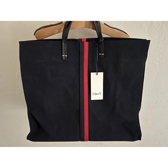 NEW with tags Clare V Simple Tote Blue with crossbody or shoulder strap - Picture 7 of 7